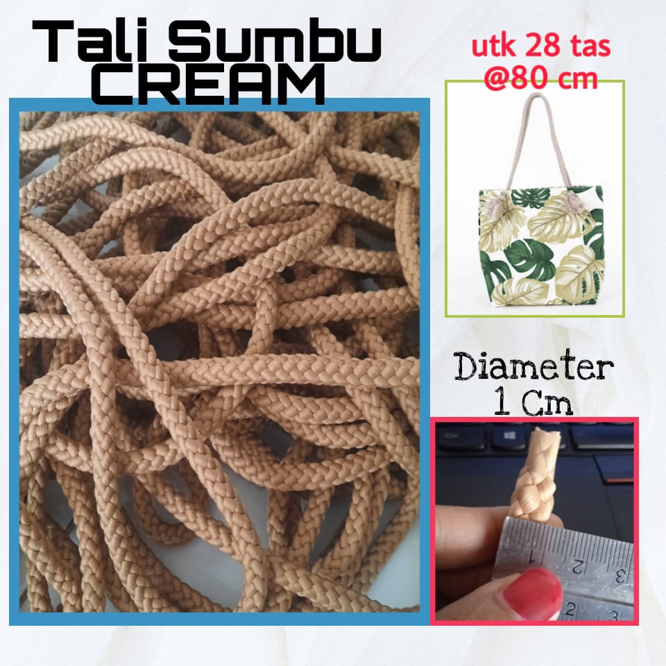 TALI SUMBU TAS TOTEBAG / TALI SUMBU KEPANG UNTUK TAS / TALI TOTEBAG / TALI TAS Kepang