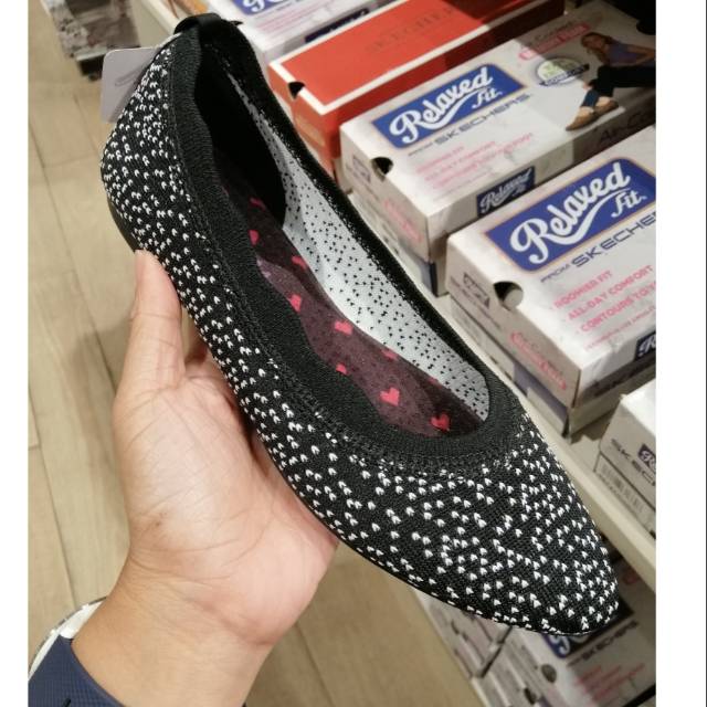 Sepatu Flat skechers cleo dots black original flat shoes women original skechers