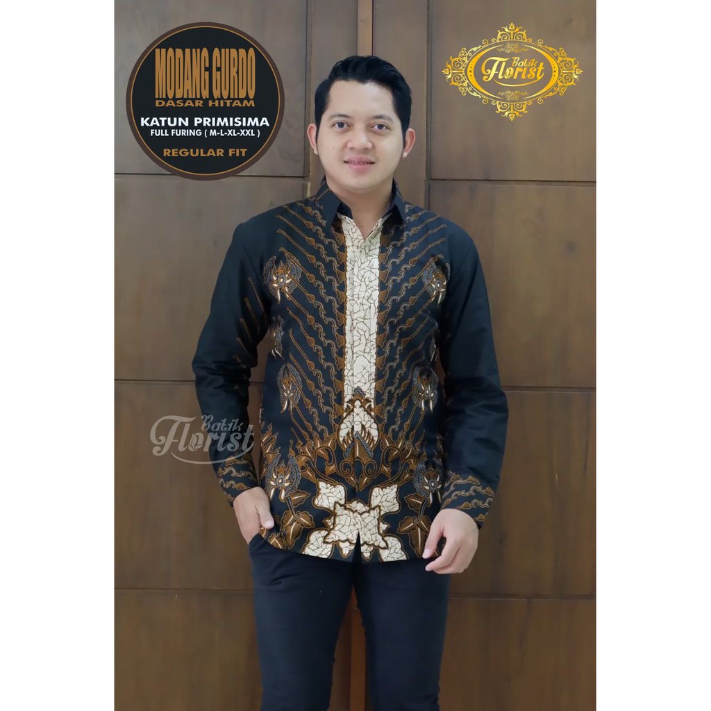 MODANG GURDO Kemeja Batik Pria Full Furing Bahan Katun Primisima