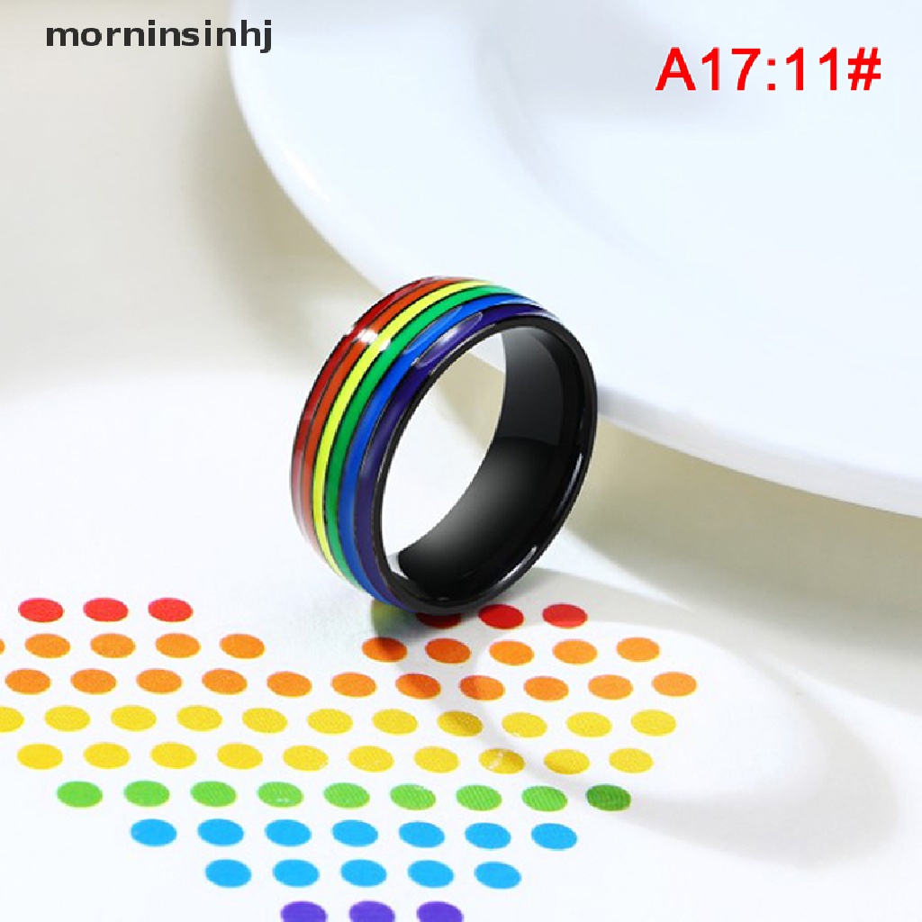 Mor Cincin Stainless Steel Warna Pelangi Untuk Wanita