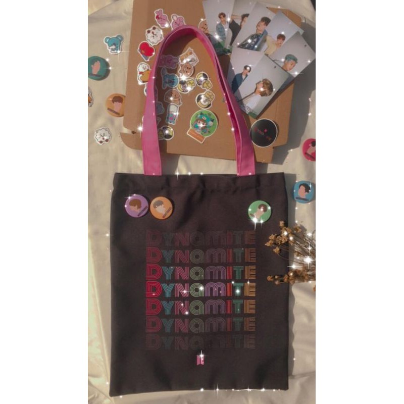 TOTEBAG BTS DYNAMITE PREMIUM KANVAS ARMY TOTEBAG TAS KANVAS TOTEBAG