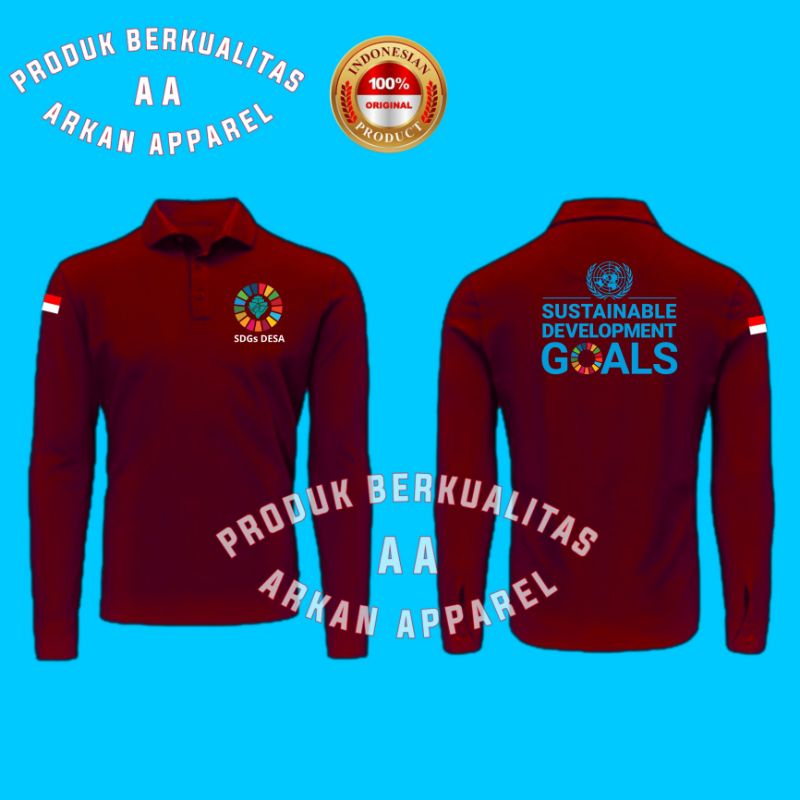 KAOS KERAH SDGS SUSTAINABLE DEVELOPMENT GOALS DESA KAOS POLO SHIRT PEMBANGUNAN BERKELANJUTAN DESA