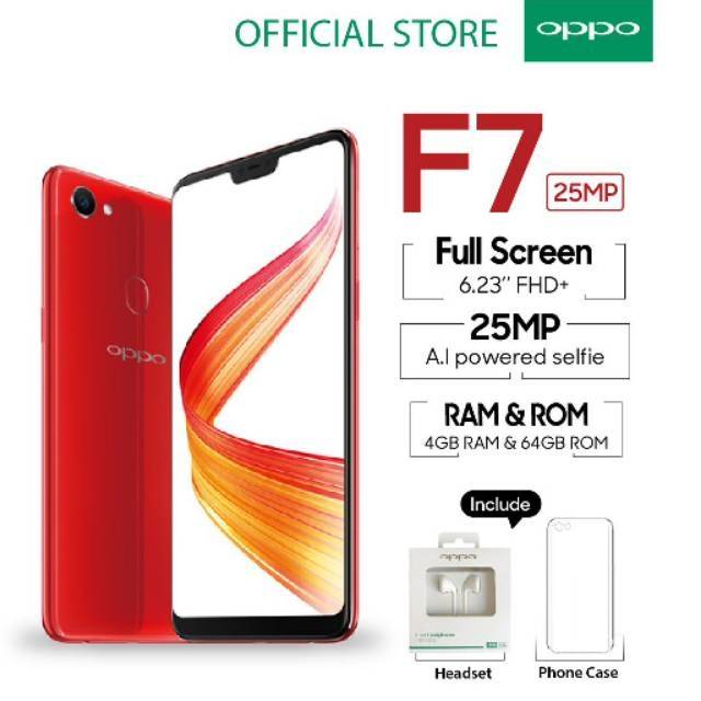 OPPO F7 RAM 4/64 GARANSI RESMI OPPO SILVER