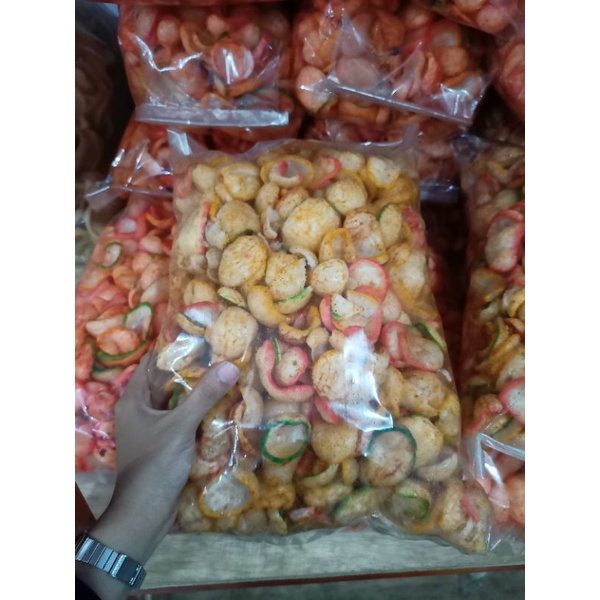 

kerupuk warna warni pedas jumbo
