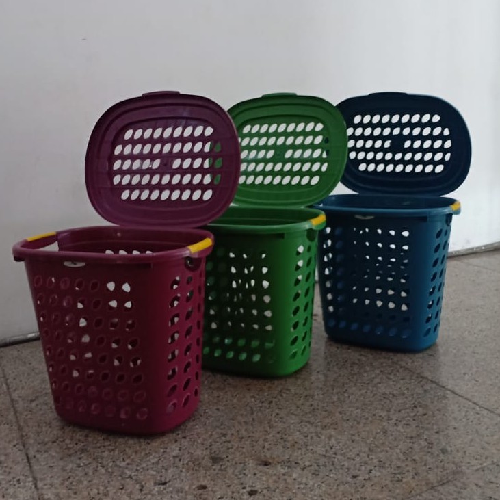 Keranjang Baju Keranjang Pakaian Tutup Plastik Tinggi Keranjang Baju Keranjang Pakaian Tutup Plastik Tinggi