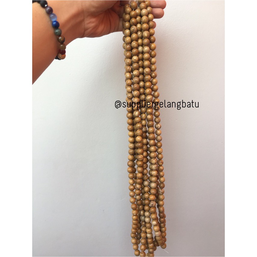 bahan yellow jasper kuning 10mm ryolit natural renceng asli batu alam aksesoris craft fashion grosir