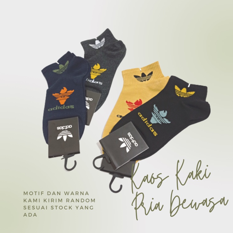 Kaos kaki motif adidas + kaos kaki semata kaki + kaos kaki pria + kaos kaki lari