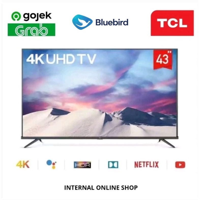 TCL 43A8 Smart TV 43 Inch Android TV UHD 4K Garansi Resmi