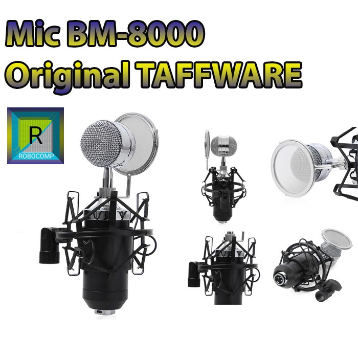 Microphone Kondenser Studio dengan Shock Proof Mount BM 8000