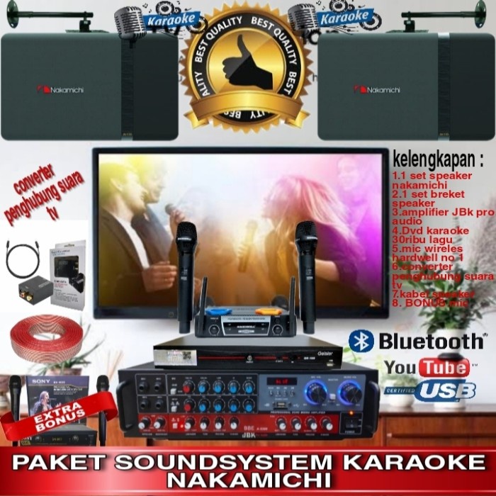 Paket soundsystem karaoke nakamichi+DVD karaoke 30000 lagu