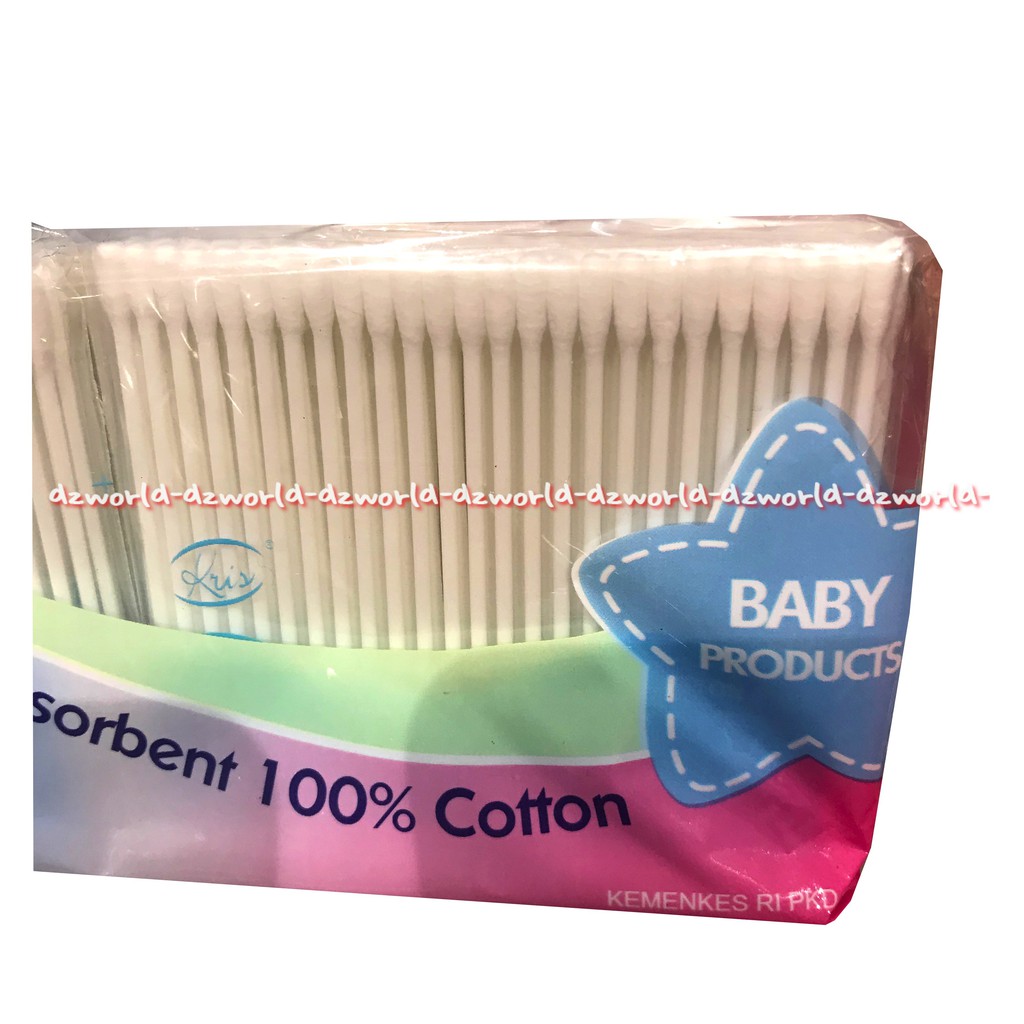 Kris Cotton Bud Baby Korek Kuping Untuk Bayi Praktis &amp; Higeinis Pembersih Telinga Bayi 100pcs