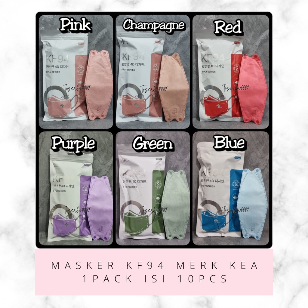 MASKER DEWASA KF94 KEA SUDAH 4PLY &amp; 5PLY WARNA CANTIK 1PACK ISI 10PCS