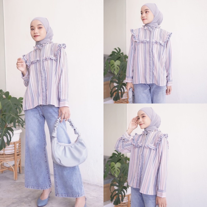 Arlien Ruffle Stripe Blouse