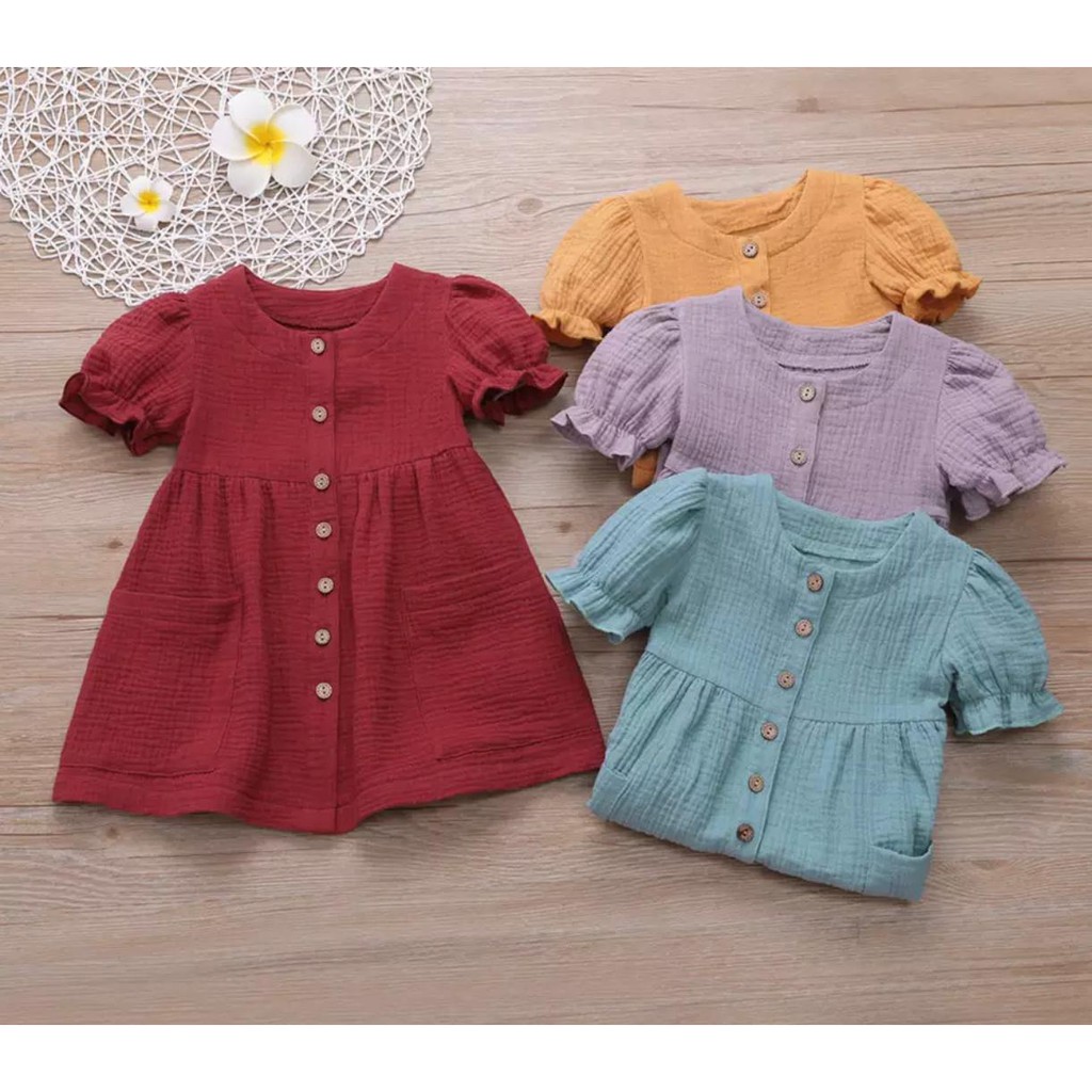 TokoMilkan Dress Anak Perempuan Mina Pocket Kids | Pakaian Anak Umur 1-6 Tahun