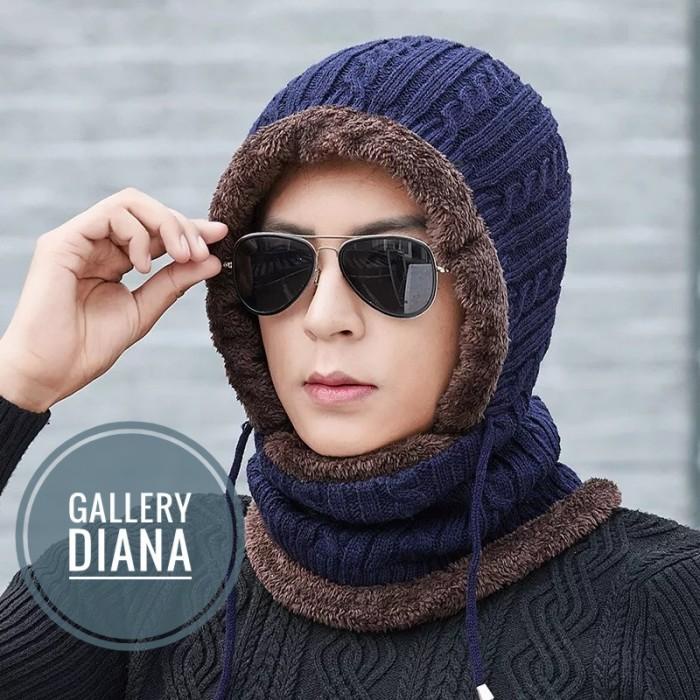 Topi Topi Kupluk Rajut Syal Pria Wanita Topi Kupluk Woll Musim Dingin