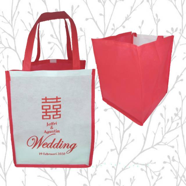 

Tas Wedding Sponbun plus sablon 1 sisi