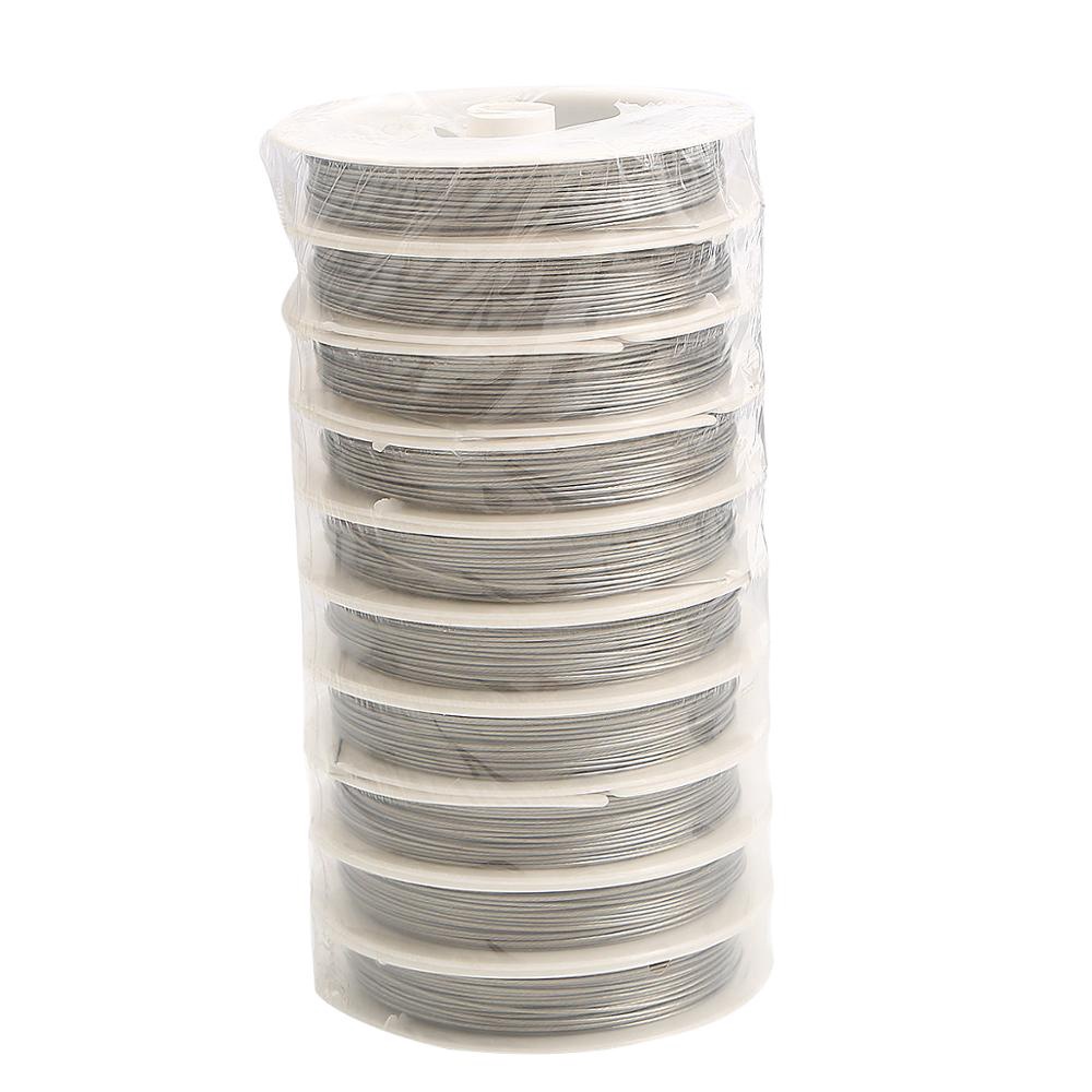 0.3/0.38/0.45/0.5/0.6/0.7/0.8/1mm Resistant Strong Line Stainless Steel Wire Tiger Tail Beading Wire For Jewelry Making Findings