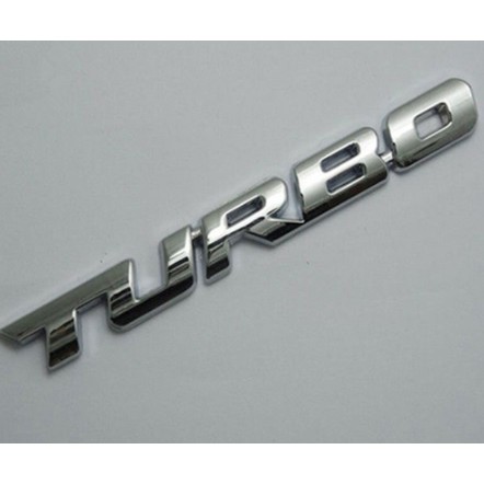 Emblem Mobil 3D Logo Turbo Sticker Aluminium
