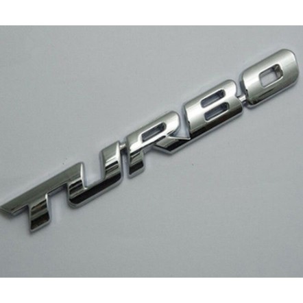 Emblem Mobil 3D Logo Turbo Sticker Aluminium