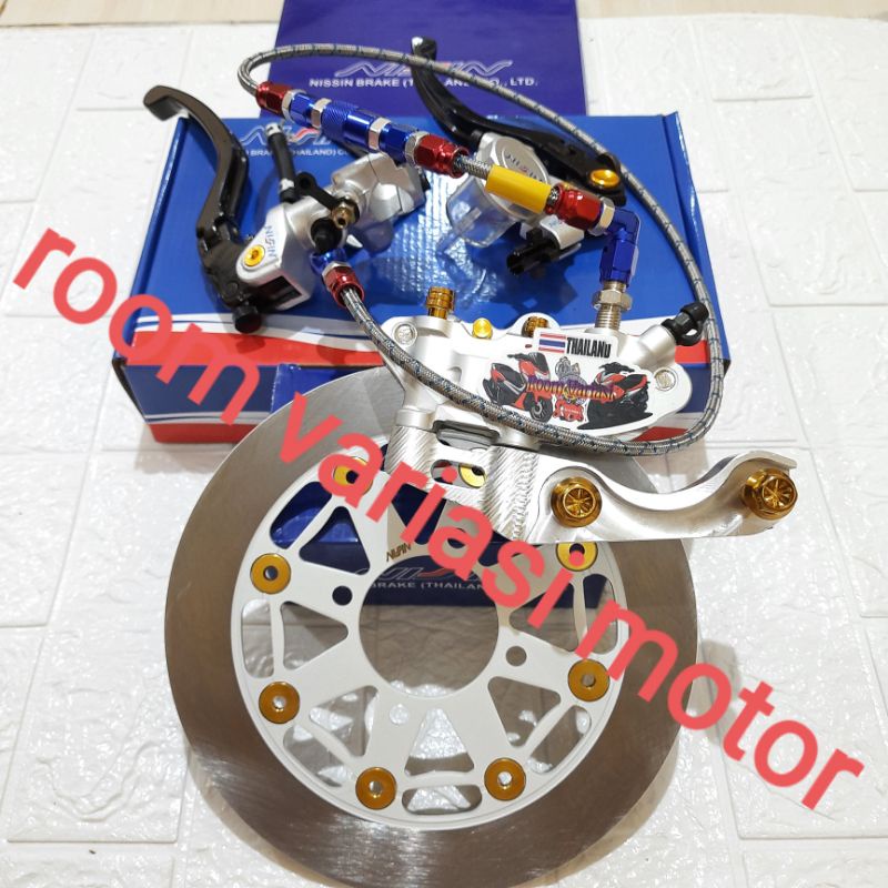 MASTER REM NISSIN KALIPER MONOBLOK NISSIN PAKET PENGEREMAN DEPAN FULL SET PNP YAMAHA NOUVO