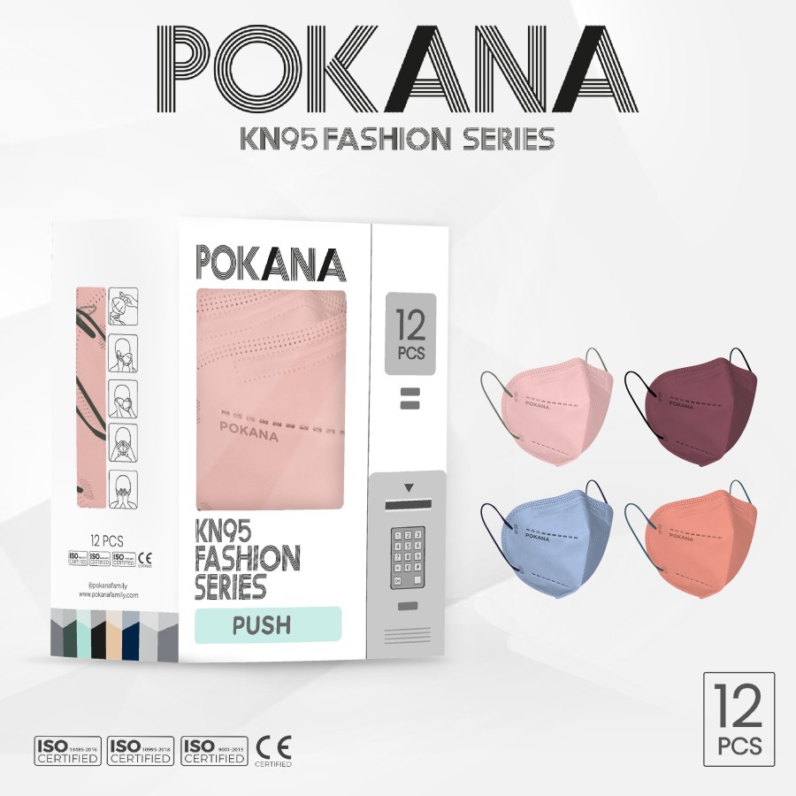 Pokana KN95 6ply Fashion Series earloop surgical face mask