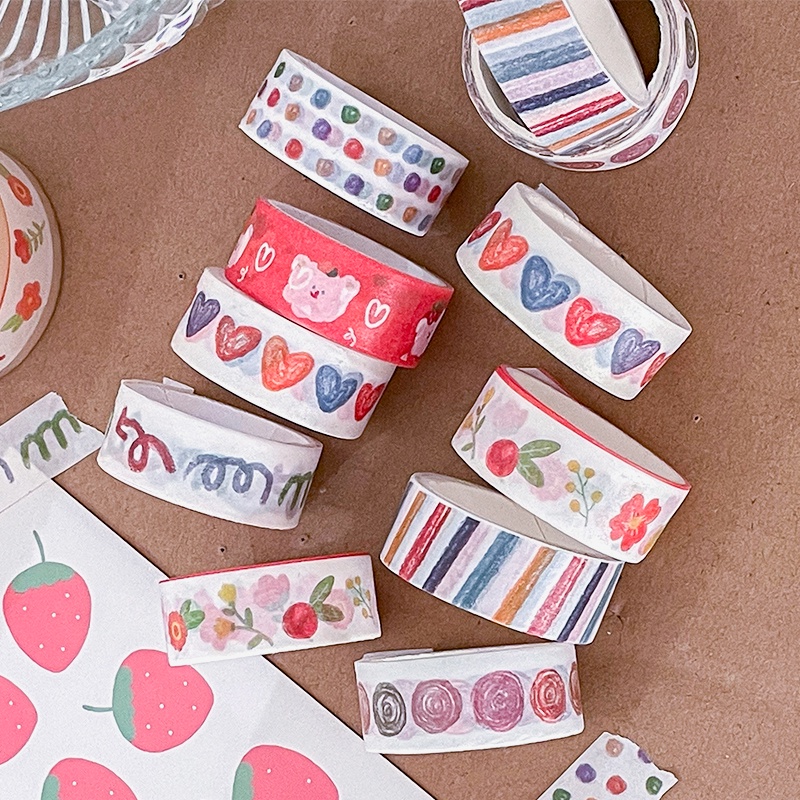 Stiker Kertasselotip Washi Gambar Kartun Panjang 3m Untuk Dekorasi Scrapbook DIY