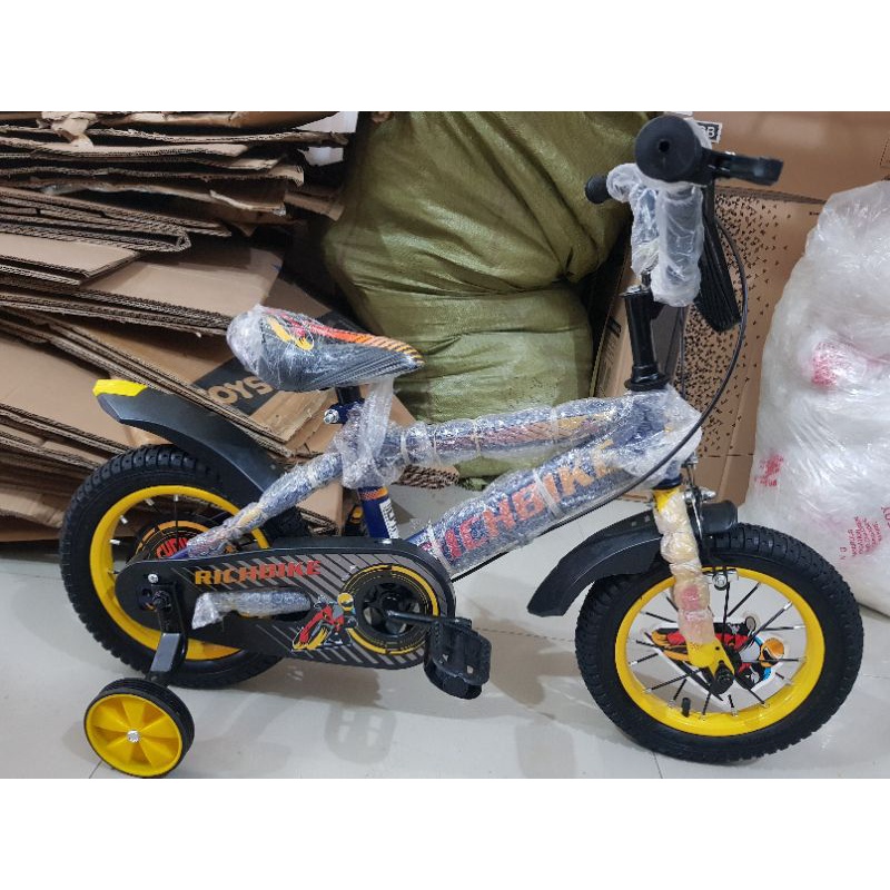 Sepeda Anak Sepeda BMX 12 inch RICHBIKE ( Jari-Jari Motor ) ( Warna Kuning / Yellow )