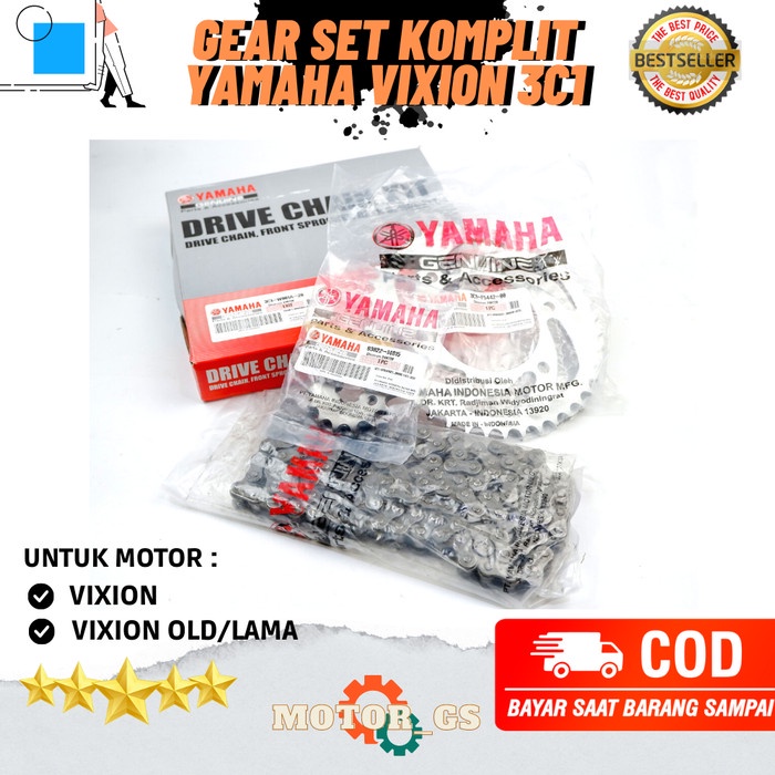 GEAR SET KOMPLIT YAMAHA VIXION / GEAR SET YAMAHA VIXION OLD 3CI