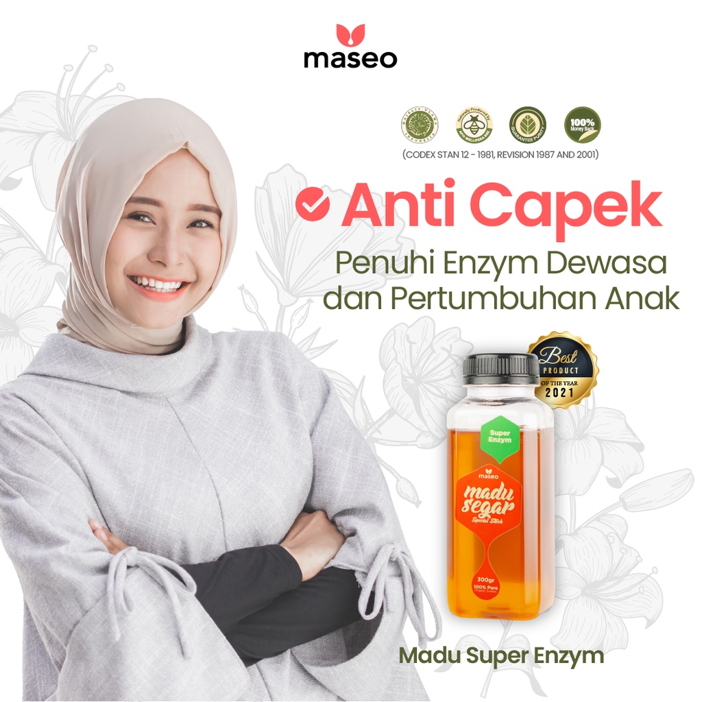 Madu Super Enzym Maseo 300gr Madu Murni Garansi Organik Madu Lambung Obat Herbal Maag Gerd Hormon Me