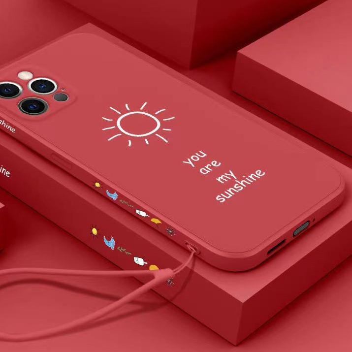 ✶ Case Oppo A76 A16 A74 A95 4G A54 Tali Motif Sunshine Silikon Printing Terbaru Casing Soft Case Pel