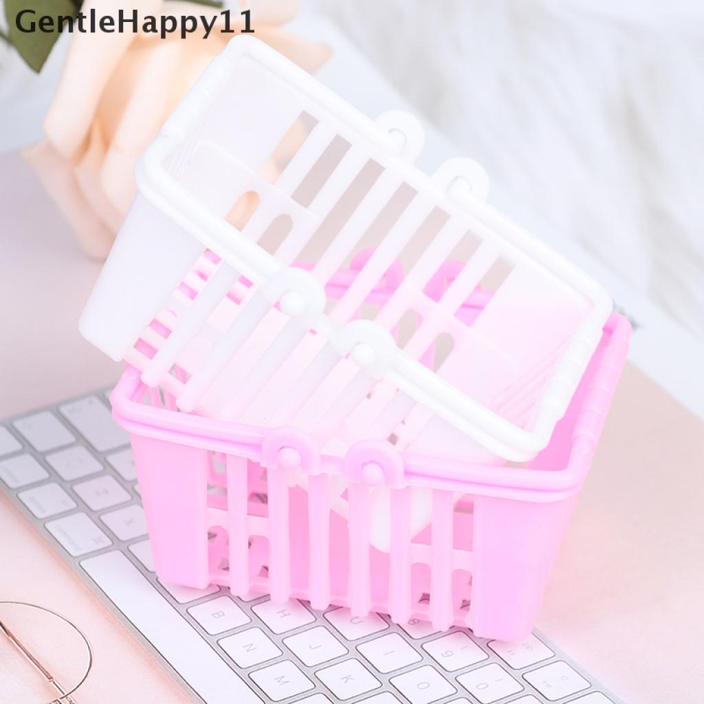 Gentlehappy 2Pcs / Set Mainan Miniatur Keranjang Belanja Supermarket Untuk Aksesoris Rumah Boneka