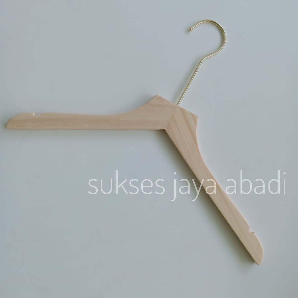 Hanger Kayu 43 CM / Hanger Gold / Hanger Kayu Kaitan Gold / Hanger Butik