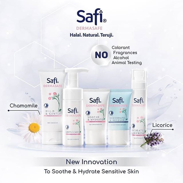 ✦SINAR✦ Safi Dermasafe Gel Cleanser - Mousse Cleanser -  Day - Night - Booster Mist- 3 Essential Kit