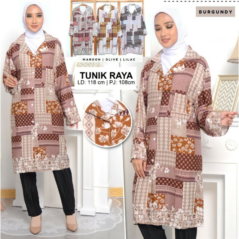 Happy Shopping Fashion Tunik Rayon Premium LD 118 -PJ 108 / Nature Lessy Tunik Rayon