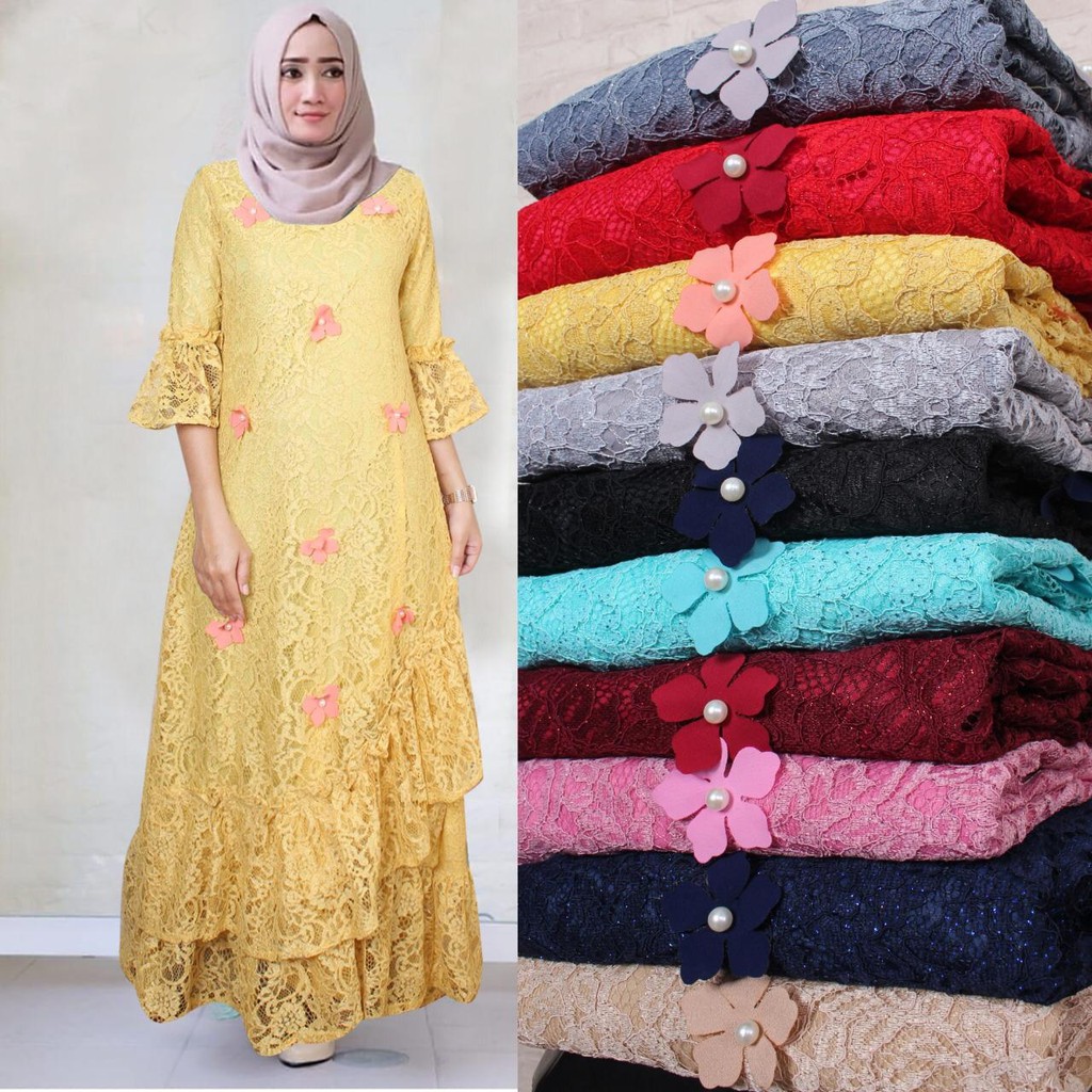 003 Maxi Naila Busana Muslim Baju Pakaian Gamis Maxi Dress Baru Murah