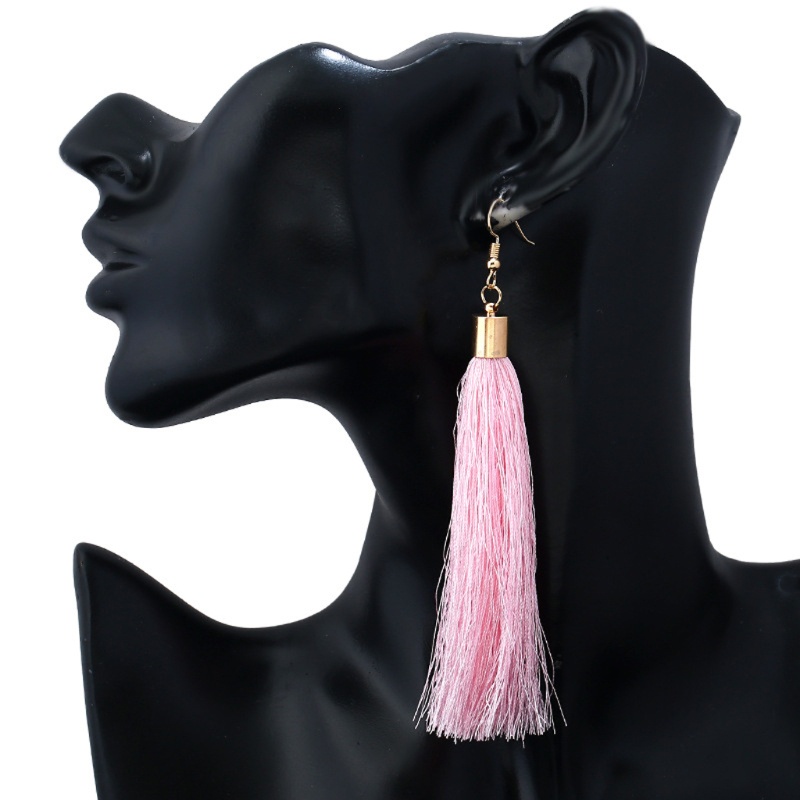 SIY  16 Pairs/Bag Tassel Earrings Women Jewelry Long Drop Bohemian Dangle Mixed Color