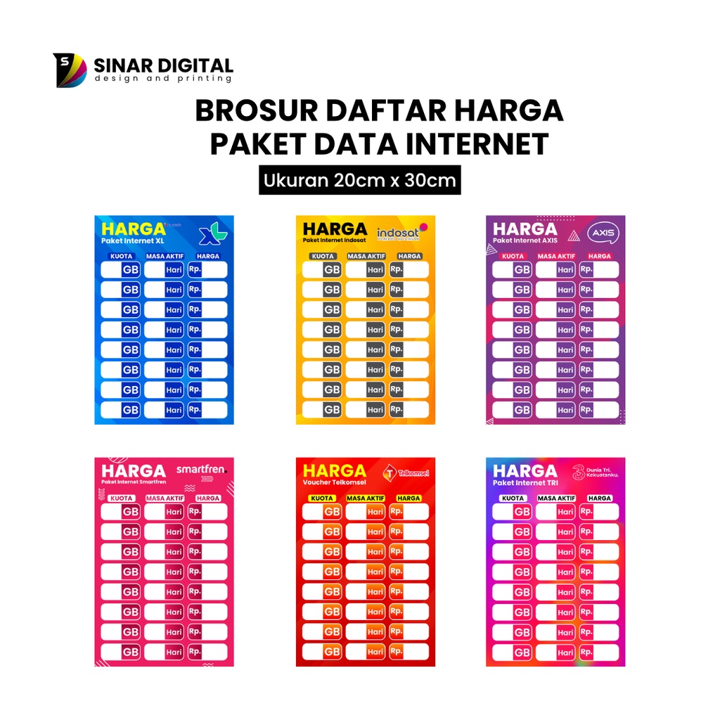 

Brosur Paket Data / Brosur Konter / Brosur Daftar Harga Paket Internet / Brosur Pulsa - BA Design