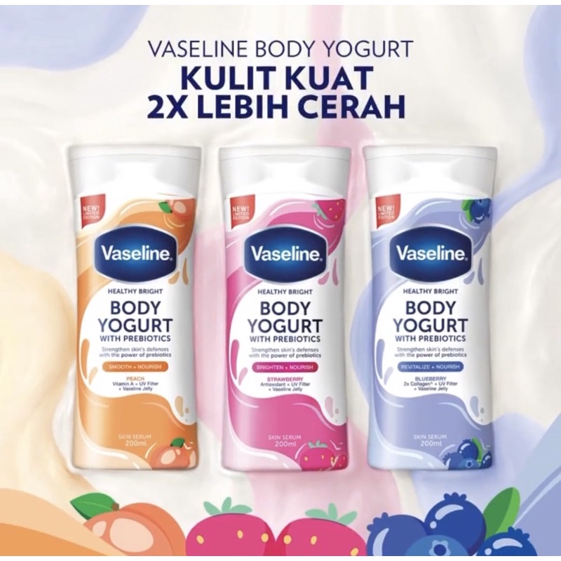 ❤ jselectiv ❤ VASELINE HEALTHY BRIGHT Body Yogurt With Prebiotics | Body Lotion LIMITED EDITION dari VASELINE