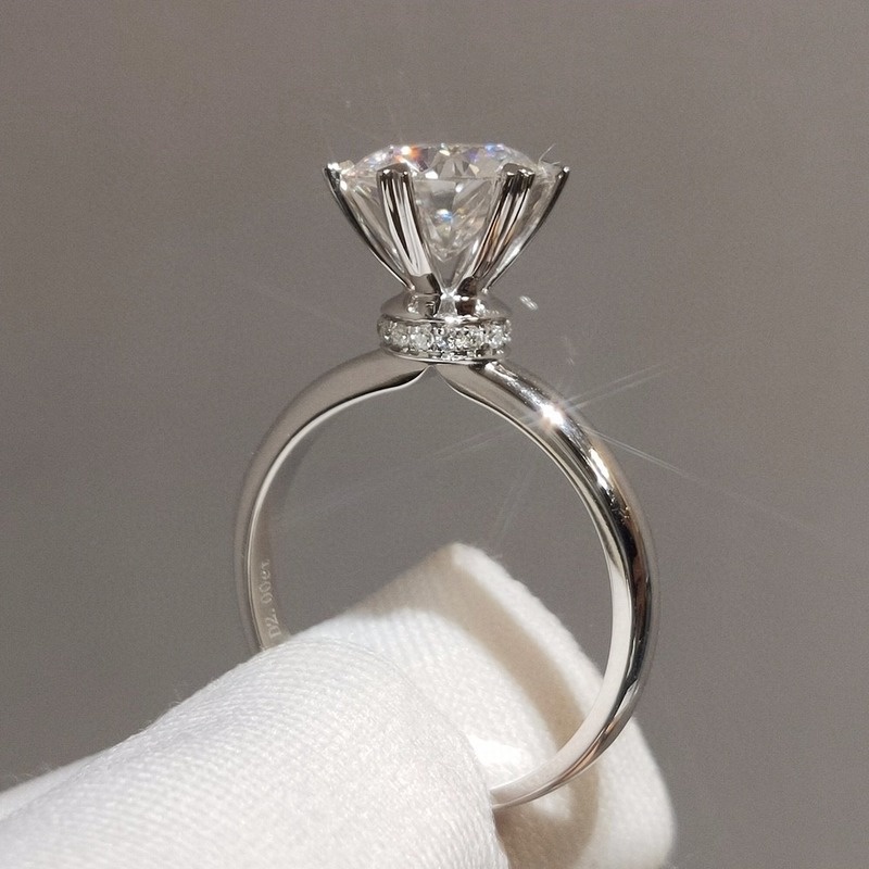 Fashion Pt950 Diamond Open Ring Elegant Ring