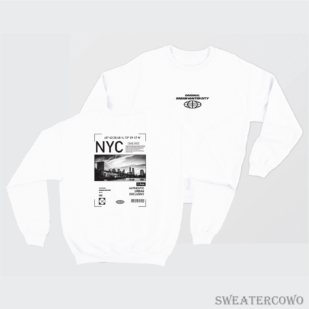 Sweaterpolos Basic Sweater NYC ( Sablon ) Unisex Pria &amp; Wanita