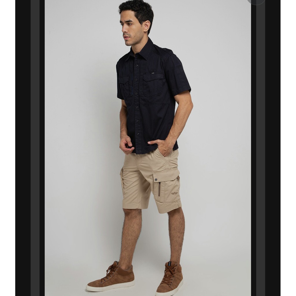 Kemeja Lengan Pendek Asli MGee 3451C Trevor Navy