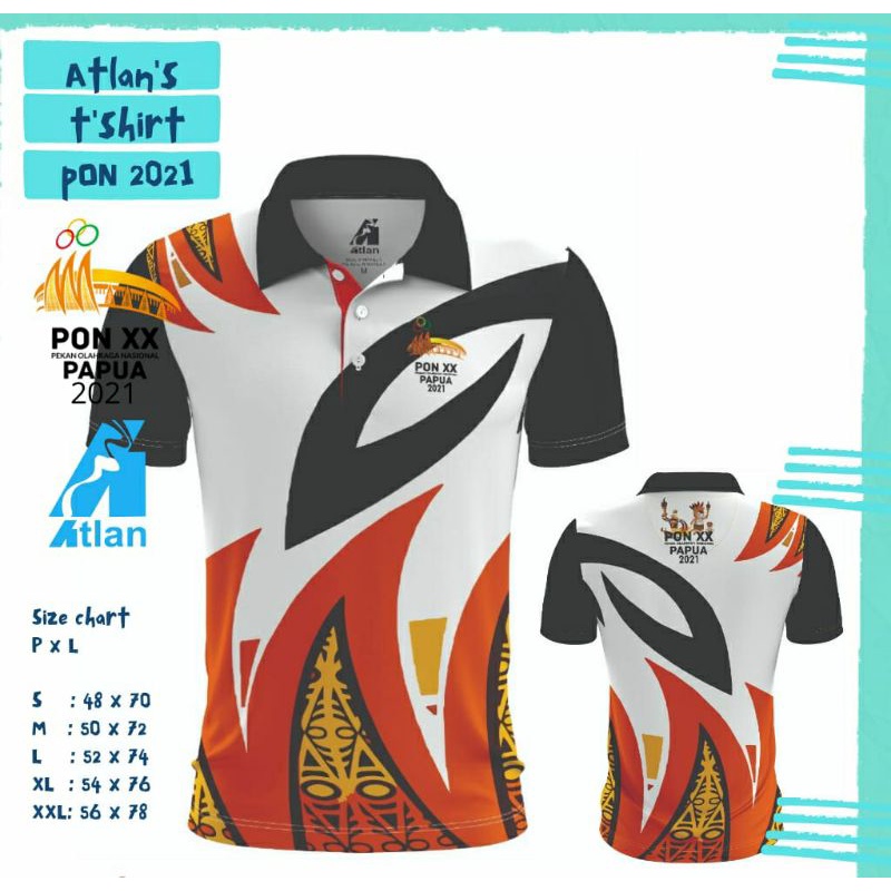 T-shirt/Baju/Kaos Kerah Pon XX Papua 2021 Full Printing Limited Edition