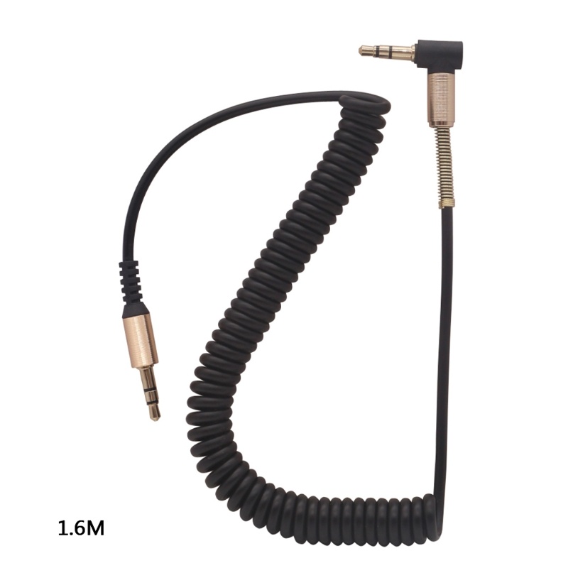 Cre 3.5mm Male to Male DIY Kabel Stretchable Spring Cable Panjang 1.8 M Untuk Aksesoris Speaker Headphone Telepon Mobil