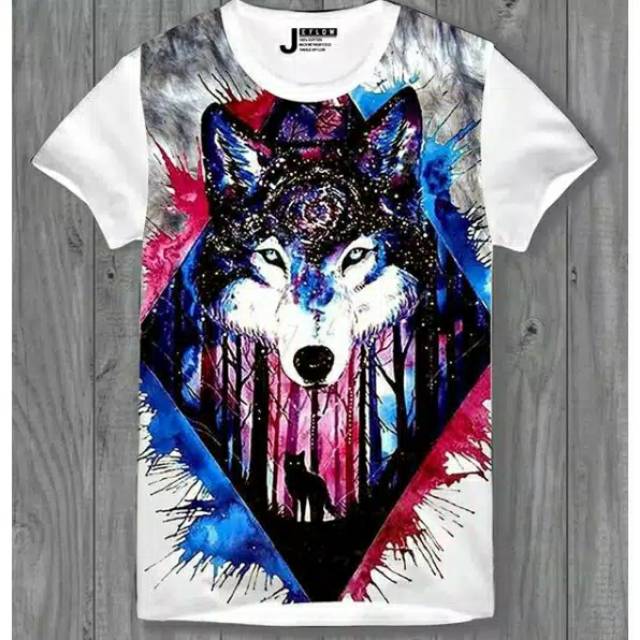 Fourfashion Kaos Pria Kaos Distro WOLF ART Printing CN616