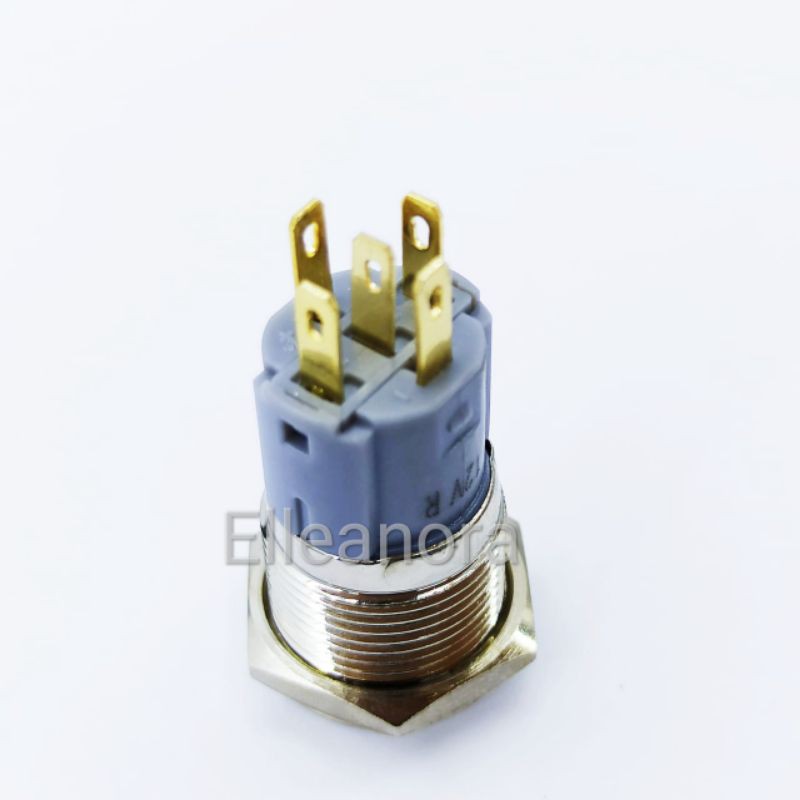 Switch Push On Off Bulat Stainless 6Pin 16mm