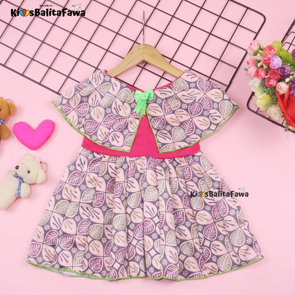 Dress Irene size 1-4 Tahun / Dres Batik Cape Baju Kensi Anak Perempuan Murah Cewek Katun Adem Gaun