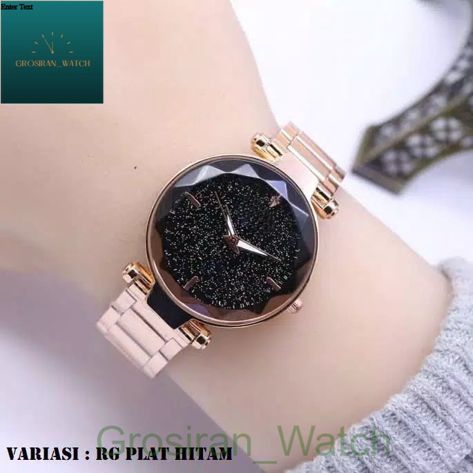 Hot Sale Jam Tangan Wanita Diyor Kaca Belimbing Silver Black [G_W]