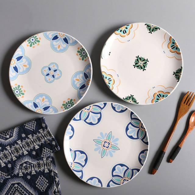 Retro ceramic plate 8 in piring keramik piring Retro ceramic plate 8 in piring keramik piring