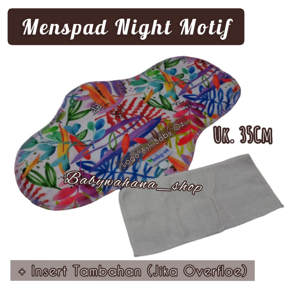 ORIGINAL Menspad Baby Oz Night Motif Pembalut Kain Pembalut Wanita Sehat