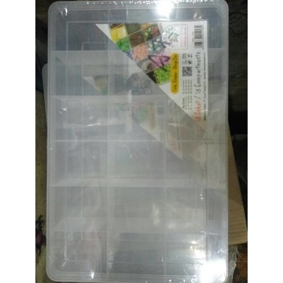 KOTAK PERKAKAS 18 SEKAT GREEN LEAF 1418 / TEMPAT SPARE PART / KOTAK PENYIMPANAN AKSESORIS TOOL BOX PLASTIK